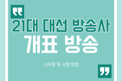 21대 대선 방송사 개표 방송 스타일 및 시청 방법
