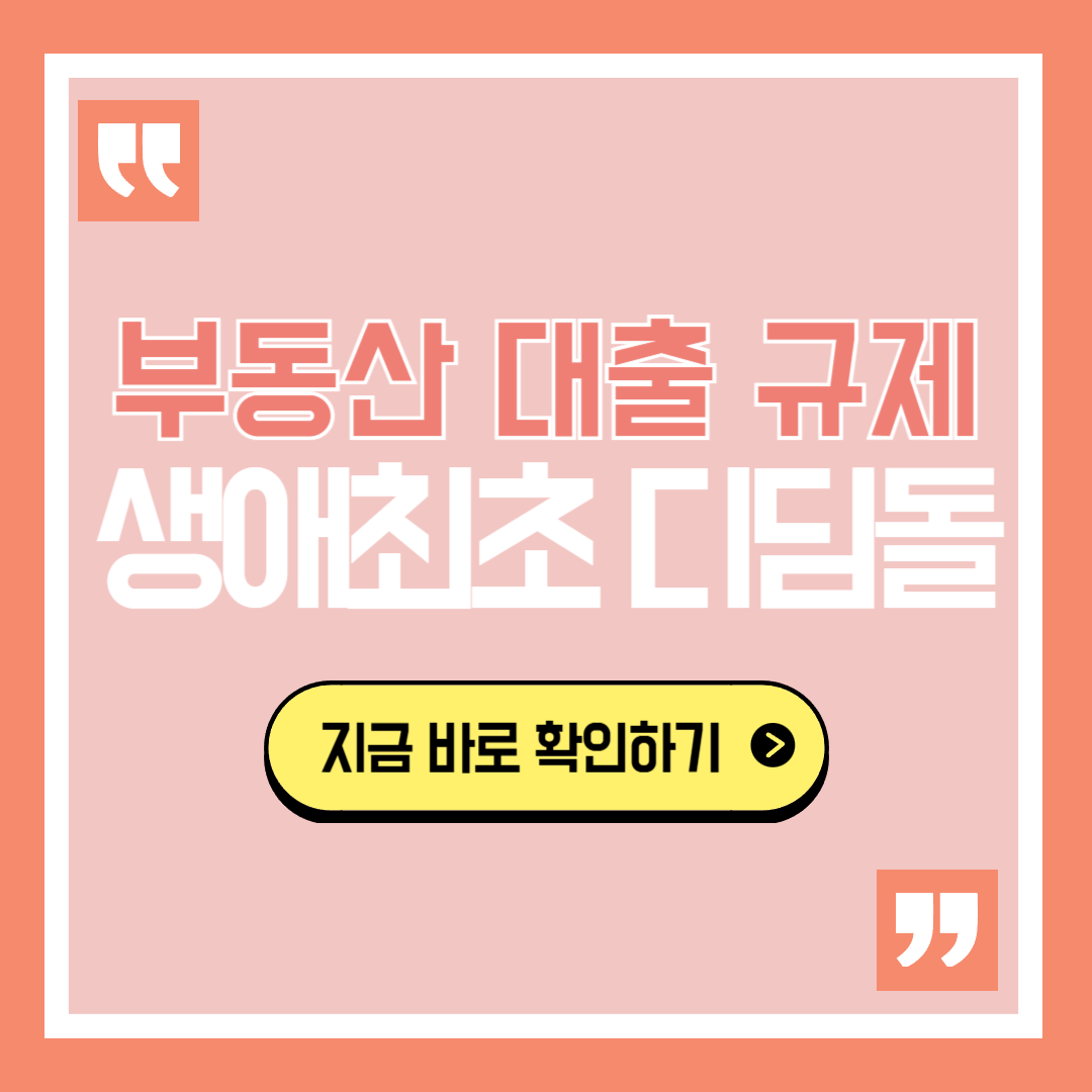 대출규제 생애최초